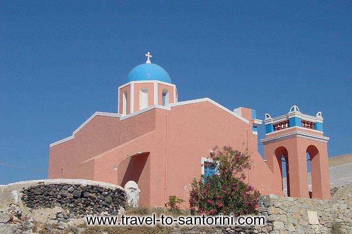 CHURCH - Church in red in Santorini island by Gene BurchMAILTO:gburch@dcr.net