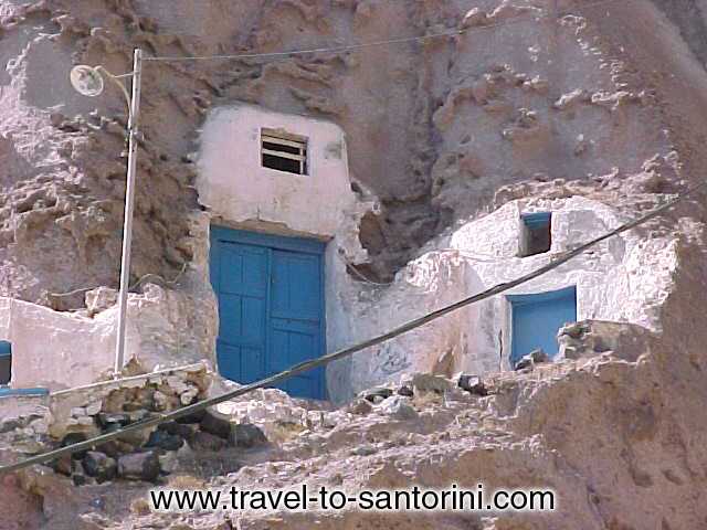 CURVED HOUSES - The island has many cave houses called 