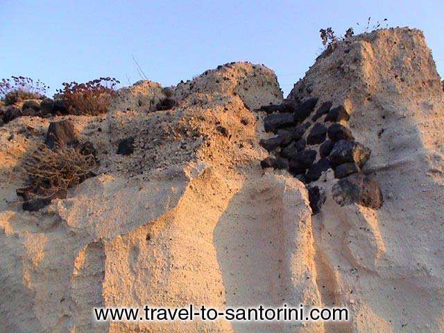 PUMICE STONE - A pumice stone wall in Akrotiri area