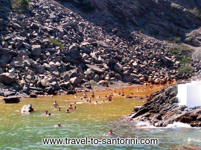INNER BAY - The hot springs sulfur rich mud bath behind the church of Agios Nikolaos