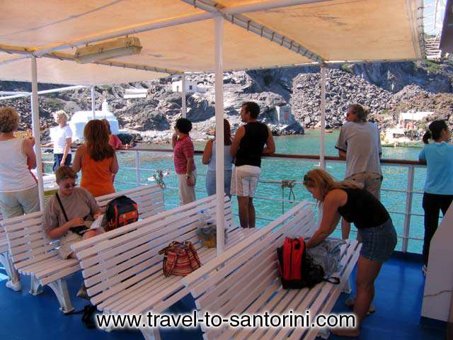 BOAT DECK - Tourists on a excursion at hot springs that stayed on the boat