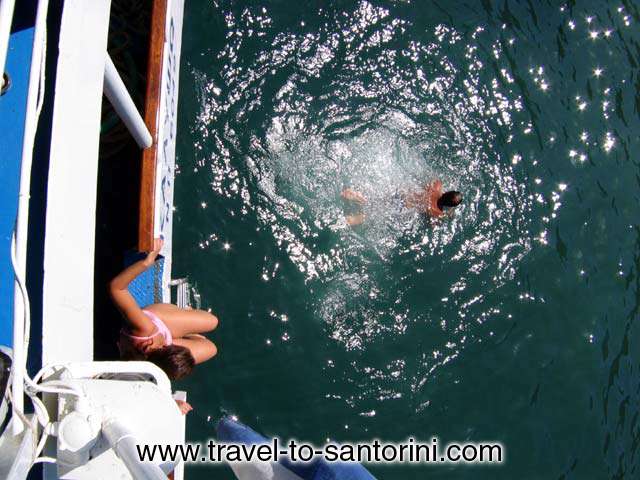 STAIRWAY - For those don't want to dive from the boat deck there is staiway to the water