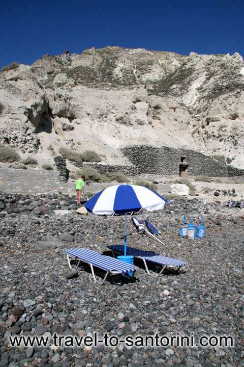 MESSA PIGADIA - One of the umbrellas at Messa Pigadia. The cost is 7 euros and no service is included.