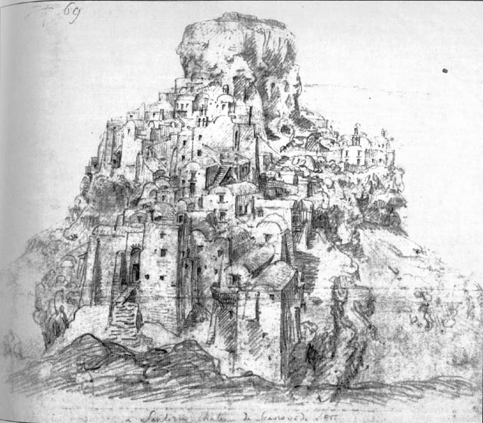 Skaros castle by Thomas Hope - The design of the collection of Thomas Hope (Benaki Museum). by Thomas Hope