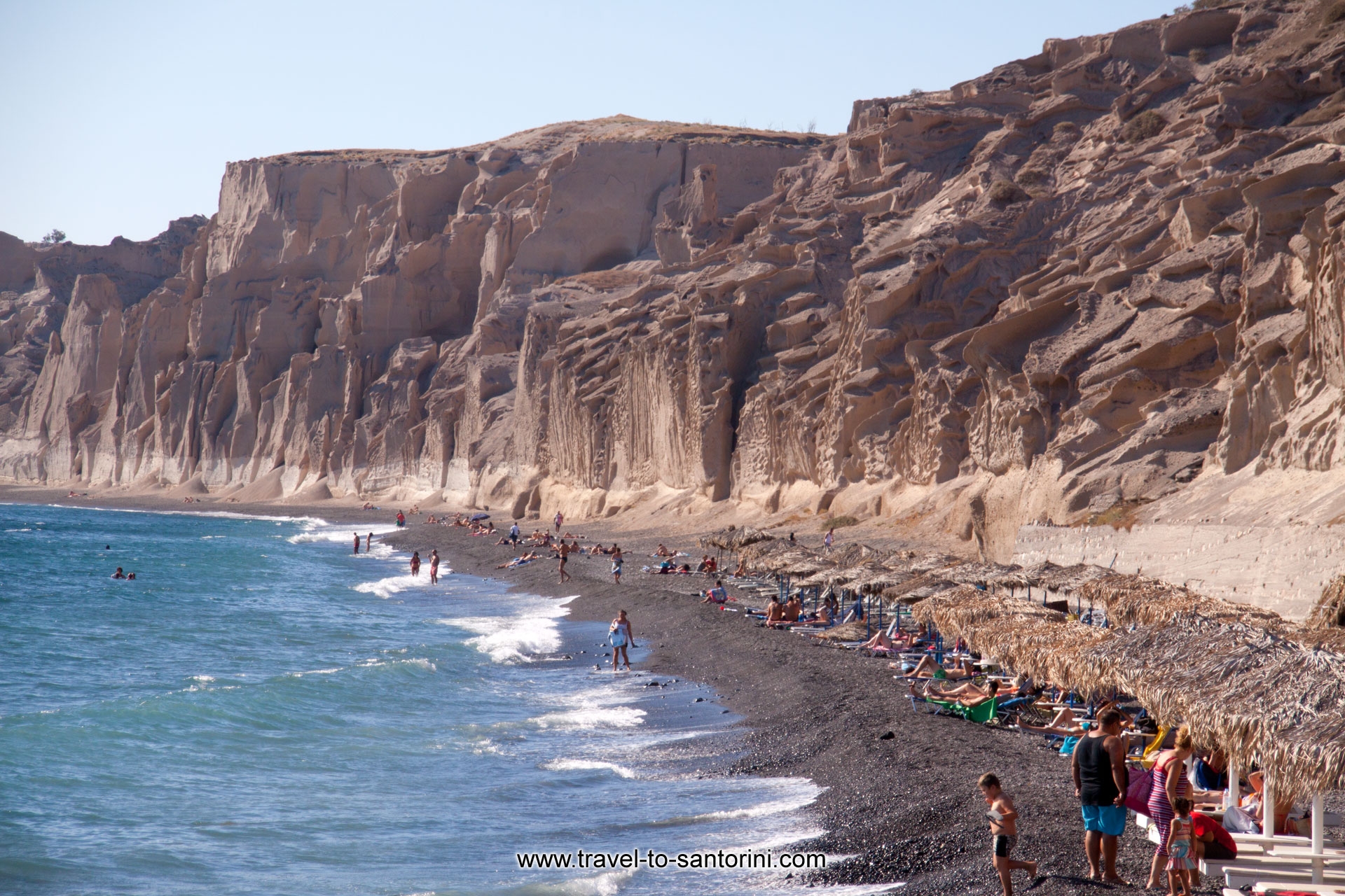 Vlihada beach - The first part of the beach, just next to the parking lot is the organised part with umbrellas and sunbeds.