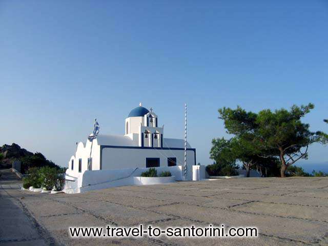 PROFITIS ILIAS - Profitis Ilias church on the second highest spot on Santorini. A spot with amazing view just 1 Km from Imerovigli on the way from Fira to Oia.