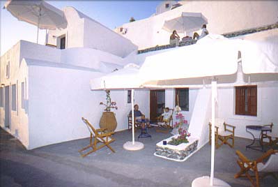 The balcony in front of the rooms with the Caldera view CLICK TO ENLARGE