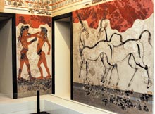 The National Archaeological Museum in Athens put back on display a priceless collection of Minoan frescoes (photo), as well as other artifacts, from the island of Santorini yesterday. The public had not been able to view the antiquities since 1999 when the 19th century building was badly damaged in ...